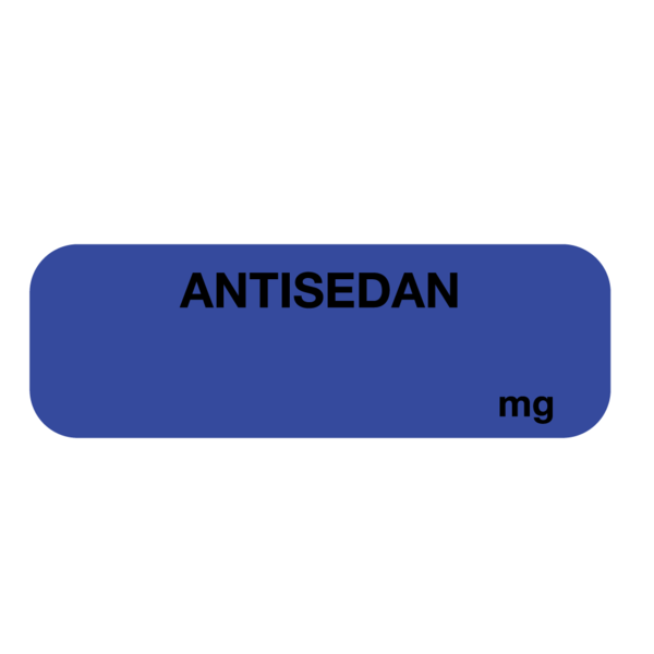 Nevs Label, Antisedan mg 1/2" x 1-1/2" Reflex Blue w/Black SANTW-0231